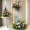 Arreglos Florales Artificiales Estilo Monet para Montaje de Escenas de Boda, Exhibidores de Ventanas Temáticos del Bosque, Paisajismo con Flores Artificiales y Arreglos Florales para Caminos