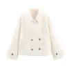 Ropa de Mujer Europea y Americana Transfronteriza Zr Primavera y Otoño Nuevo Moda Versátil Doble Cara Chaqueta Corta de Terciopelo con Bucle Superior