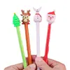 Pluma de gel de dibujos animados navideños alto valor de color actividades navideñas compartir pequeños regalos premios para estudiantes pluma de regalo papelería al por mayor