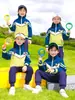 Roupas de Performance, Uniformes de Classe, Uniformes de Escola Primária, Conjuntos de Três Peças para Primavera e Outono, Roupas Esportivas Infantis Estilo Chinês, Uniformes de Jardim de Infância