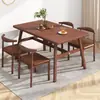 Juego de mesa y sillas de comedor nórdicas para el hogar, económico, tipo apartamento pequeño, mesa de comedor para 4 personas 6 personas, comercial, propiedad de alquiler, mesa de comedor simple