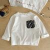 Camiseta Infantil de Manga Comprida Outono Meninos Estilo Japonês Floral Letra t Bebê Elegante Camiseta Básica Infantil Top Transfronteiriço