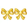 Pendientes de Acero de Titanio con Lazo Populares, Simples y de Moda, Chapados en Oro de 18K, Pendientes de Acero Inoxidable con Lazo de Lujo Accesible