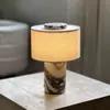Lámpara de mesa portátil de lujo con ambiente de piedra, recargable, para dormitorio, estudio, hotel, bar, mesita de noche, mesa de comedor, escritorio, atenuación continua creativa