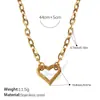Colar Coração Vazado Francês Mais Vendido Aço Inoxidável Banhado a Ouro Real 18K Pulseira Simples Elegante Estilo Ins Transfronteiriço