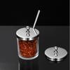 Conjunto de Potes para Temperos de Aço Inoxidável 304 Vidro Borossilicato Ingredientes de Cozinha Sal Açúcar Pimenta em Pó Temperos Caixa de Temperos