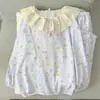 Directo de Fábrica Otoño Nueva Llegada Celebridad de Internet Transmisión en Vivo Más Vendido Doble Borde Largo de Encaje Pijama Algodón Nube Dulce Ropa para el Hogar
