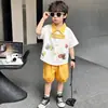 Conjunto de Verão Masculino de Manga Curta, Fresco e Estiloso, Calça Fina Anti-Mosquito, Novo Conjunto Casual Infantil da Moda 2026