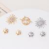 Colgante de sol y planeta cósmico de oro auténtico de 18 quilates con cuentas perforadas, joyería DIY, pendientes, pulseras y accesorios de joyería.