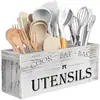 Caixa Organizadora de Utensílios de Cozinha Transfronteiriça Caixa de Armazenamento de Facas e Garfos para Bancada Suporte Organizador de Ferramentas de Cozinha para Armário