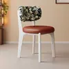 Silla de Comedor Nórdica de Madera Maciza, Silla para Mesa de Comedor del Hogar, Silla de Ocio Minimalista de Lujo Ligero Vintage para Sala de Estar, Comedor, Hotel, Taburete de Tocador