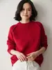 Suéter de Cachemira 2026 Otoño e Invierno Nuevo Estilo para Mujer Cuello Redondo Suéter Base de Punto Estilo Suave Mangas Raglán Suéter Engrosado Versátil