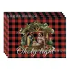 Mantel Navideño TEMU Nuevo Transfronterizo Material de Lino Estampado Utensilios de Cocina para el Hogar Posavasos Decoración para Fiestas Navideñas