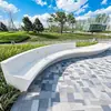 Banco GRC para Paisagismo Externo, Assento de Concreto com Pedra Terrazzo, Tanque Criativo de Cimento em Formato de Árvore, Mobiliário Externo UHPC de Forma Irregular