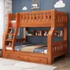 Litera, Cama Doble Pequeña, Toda de Madera Maciza, Cama Alta y Baja para Adultos y Niños, Litera para Dormitorio de Estudiantes de Secundaria