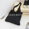 Bolsa de Tricô Retrô Nova de Outono e Inverno, Bolsa Tote da Moda de Grande Capacidade, Bolsa de Mão Versátil Nicho Estilo Coreano, Bolsa de Lã para Mulheres