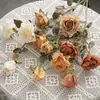 3 Cabeças de Rosas Secas Artificiais Fabricante de Flores Artificiais Transfronteiriço Flores Artificiais Plantas Verdes Atacado Decoração de Casamento Artesanato Estilo Ins