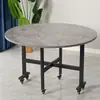 Mesa de Comedor Plegable para Uso Doméstico en Apartamentos Pequeños, Mesa Redonda Plegable para Comer en la Sala de Estar, Mesa Redonda Grande Móvil para Ahorrar Espacio