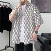 Camisa floral de manga corta estilo japonés de verano estilo Hong Kong para hombre, elegante y moderna camisa holgada con diseño playero y estampado de dibujos animados para mujer, estilo hawaiano.
