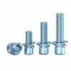 Tornillo Combinado de Acero al Carbono con Cabeza Cilíndrica y Hexágono Interior de Tres Piezas, Grado 8.8, Zincado Azul y Blanco, M3-M12, Venta al por Mayor