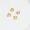 Estrela de seis pontas 14k preservadora de cor 8mm suporte de flor tampa de flor oca suporte de conta para pulseira DIY acessórios de joia