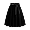 2024 Venta Caliente Transfronteriza Ropa Europea y Americana para Mujer Estilo Hepburn Vintage Falda de Gran Vuelo con Lazo y Cinta