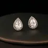 Collar, Pendientes y Cadena para Clavícula de Lujo Ligero de Alta Gama con Forma de Gota de Agua y Completamente Incrustados