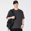 Camiseta Patchwork Pesada Estilo Americano Nova para Homens, Verão Fina Color Block Gola Redonda Casual Manga Curta Atacado