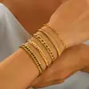 Joia Cruzada Europeia e Americana Doce e Cool Casual Tornozeleira de Strass para Praia Corrente de Osso de Cobra Fina Pulseira de Corrente Fina para Mulheres