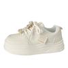 Sapatos brancos de leite, brancos e brancos, femininos, sola grossa, verão, novo, chique, estilo coreano, feio, fofo, pão, sapatos, esportivos, de prancha