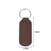 Llavero rectangular de piel sintética con láser, llavero en blanco de doble cara para cinturón, llavero redondo de piel, llavero para imprimir DIY