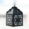 Fiesta Navideña Estrella de Cinco Puntas Hueca Vela Electrónica Caja Negra de Luz Pantalla de Papel Papel Adhesivo Translúcido Linterna Colgante En Stock