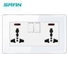 Hong Kong e Macau usb 13A britânico plug-in chapeado vidro temperado interruptor elétrico painel de lâmpada interruptor padrão britânico plug-in Su Typec