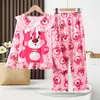 Pijama para Mulheres Primavera e Outono Fofo Gola Boneca Conjunto de Menina Novo Estilo 2025 Pode Ser Usado Fora Roupas de Casa de Manga Longa