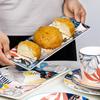 Prato Europeu e Americano de Cerâmica para Comida Ocidental Estilo Mediterrâneo Prato para Bife e Sopa Prato Fundo Doméstico Cor Sob Esmalte Prato para Salada de Frutas