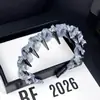 Diadema de Aro para el Cabello con Lazo de Cristal para Mujer con Dientes, Nuevo Estilo 2026, Gama Alta, Elegante, a la Moda, Diadema Alta