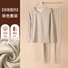 Roupa Térmica de Lã e Seda Masculina e Feminina Média Espessura com Forro de Fleece Alemã Quente Roupas de Outono e Calças Conjunto de Casal Inverno
