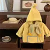 Chaqueta de Elfo con Capucha de Felpa Estilo Coreano Invierno para Niños y Niñas con Forro de Felpa