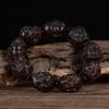 Pulseras de los Dieciocho Arhat talladas finamente por Cheng Guibao, hechas de material antiguo de madera de agar, cuentas budistas y juguetes culturales, Pulseras para Hombres y Mujeres