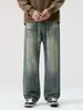 Ropa Popular para Hombre / Otoño 2026 Nuevo Estilo Americano Holgado Recto Streetwear Pierna Ancha Versátil Retro Jeans Pantalones Largos