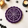 Posavasos de ganchillo hechos a mano para Halloween, calabaza, fantasma, monstruo, tapetes aislantes de lana, decoración de mesa festiva, posavasos