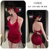 Vestido Ajustado de Encaje Transparente Sexy Lencería Noche Larga Estilo Puro Deseo Cuello Halter qqny Lencería Sexy Coqueta 1160