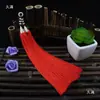 Fleco Rojo con Borlas Material Hecho a Mano para DIY Broche Hanfu Estilo Antiguo Adorno Colgante Cortina de Linterna Colgante para Coche Fleco con Borlas