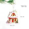 Decoraciones Navideñas de Madera Decoración para el Hogar en Fiestas Artesanías de Madera Hueca Adornos Colgantes Colgantes para Árbol de Navidad Estilo Popular