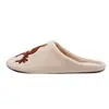 Zapatillas de Casa con Diseño Sencillo de Alce para Otoño e Invierno, Zapatillas de Algodón Silenciosas de Punta Cerrada, Suela Suave Antideslizante para Interiores, Zapatillas de Casa Cálidas Universales