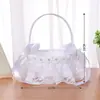 Suprimentos para Casamento Novo Cesta de Flores para Noiva Branco Estilo Ocidental Cesta para Flores de Daminha de Honra Madrinha Cesta de Flores de Mão para Casamento