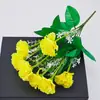 Flores Artificiais Atacado Flores de Plástico e Tecido Cravo 7 Cabeças Flor de Galho Único Decoração Interna e Externa Buquê Flor Artificial Atacado
