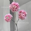 Hortensia de 3 cabezas con copos de nieve, hortensia pequeña, hogar, hortensia de madera suave, flor artificial, auditorio de bodas, arreglo floral de viento Monet, diseño de sala de bodas