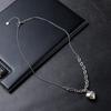 Collar de acero de titanio para hombre y mujer, moderno, estilo hip hop, ligero, de lujo, de marca militar, con forma de corazón de melocotón, de acero inoxidable.