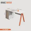 Escritorio moderno para personal de oficina, escritorio simple para dos o cuatro personas, estación de trabajo con divisiones, combinación de escritorio y silla para computadora de oficina